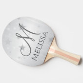Modern vrouwelijk gepersonaliseerd minimalistisch  tafeltennisbatje (Zijkant)