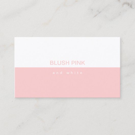 Modern Vrouwelijk half-wit / half blush roze Visitekaartje (Voorkant)