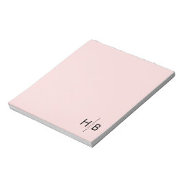 Modern vrouwelijk meisjesroze Initiaal monogram Notitieblok