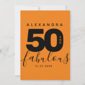 Modern Vrouwelijk Oranje 50 en Fabulous Kaart (Achterkant)