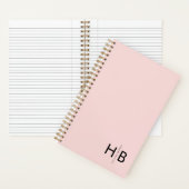 Modern Vrouwelijk Roze Initiaal Monogram Notitieboek (Binnen)