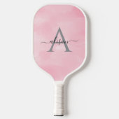 Modern vrouwelijk roze Waterverf monogram Pickleball Paddle (Achterkant)