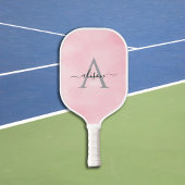 Modern vrouwelijk roze Waterverf monogram Pickleball Paddle