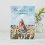 Modern vrouwelijk script foto Afstuderen Kaart (Staand voorkant)