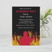 Modern vuurman/brandweerhoofd Silhouette Retiremen Kaart (Staand voorkant)