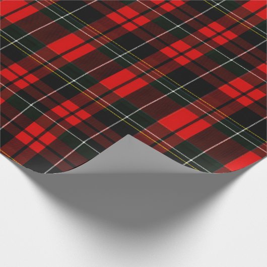 Modern Wallace Red Scottish Tartan Plaid Pattern Cadeaupapier (Hoek)