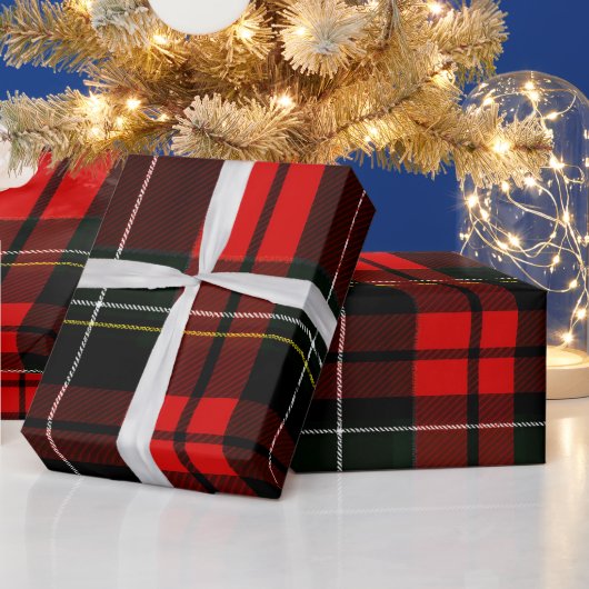 Modern Wallace Red Scottish Tartan Plaid Pattern Cadeaupapier (Feestdagen)