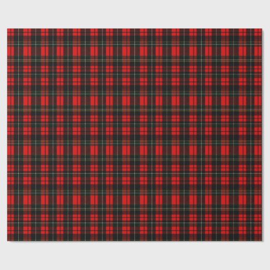 Modern Wallace Red Scottish Tartan Plaid Pattern Cadeaupapier (Vlak)