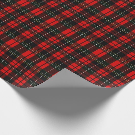 Modern Wallace Red Scottish Tartan Plaid Pattern Cadeaupapier (Hoek)