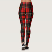 Modern Wallace Red Scottish Tartan Plaid Pattern Leggings (Achterkant)