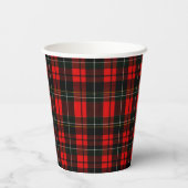 Modern Wallace Red Scottish Tartan Plaid Pattern Papieren Bekers (Achterkant)