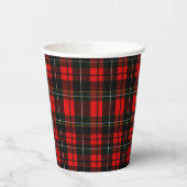 Modern Wallace Red Scottish Tartan Plaid Pattern Papieren Bekers (Links)