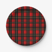 Modern Wallace Red Scottish Tartan Plaid Pattern Papieren Bordje (Voorkant)