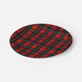 Modern Wallace Red Scottish Tartan Plaid Pattern Papieren Bordje