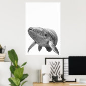 Modern Walvis Portret zwart wit Poster (Thuiskantoor)