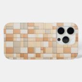 Modern Warm Beige & Peach Mosaic Phone Case Earth (Achterkant (horizontaal))