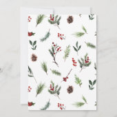 Modern Warm Red Winter Kerstfeest Kaart (Achterkant)