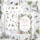 Modern Warm Red Winter Kerstfeest Kaart