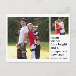 Modern Warm wil Happy New Year Photo Holiday Briefkaart
