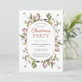 Modern Warm Winter Berry Kerstparty Kaart (Staand voorkant)