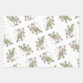 Modern Warm Winter Berry Waterverf Inpakpapier Vel (Voorkant)