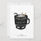 Modern Warmest Wishes Hot Coca Feestdagenkaart (Voorkant)