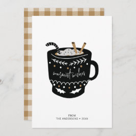 Modern Warmest Wishes Hot Coca Feestdagenkaart