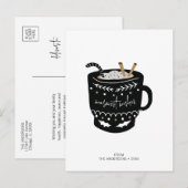 Modern Warmest Wishes Hot Cocoa Holiday Briefkaart (Voorkant / Achterkant)