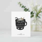 Modern Warmest Wishes Hot Cocoa Holiday Briefkaart (Staand voorkant)