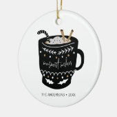 Modern Warmest Wishes Hot Cocoa Holiday Keramisch Ornament (Links)