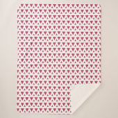 Modern warmroze driehoekspatroon sherpa deken (Voorkant)