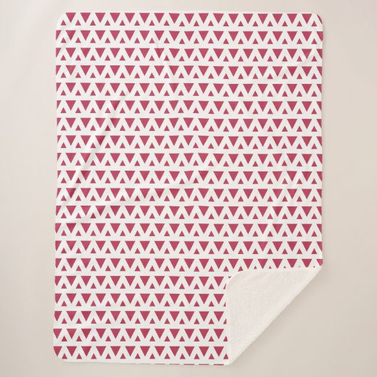 Modern warmroze driehoekspatroon sherpa deken (Voorkant)