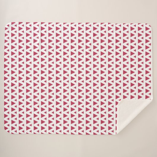 Modern warmroze driehoekspatroon sherpa deken (Voorkant (horizontaal))