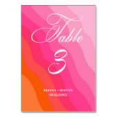 modern warmroze en oranje Waterverf Tabelnummer Kaart (Achterkant)