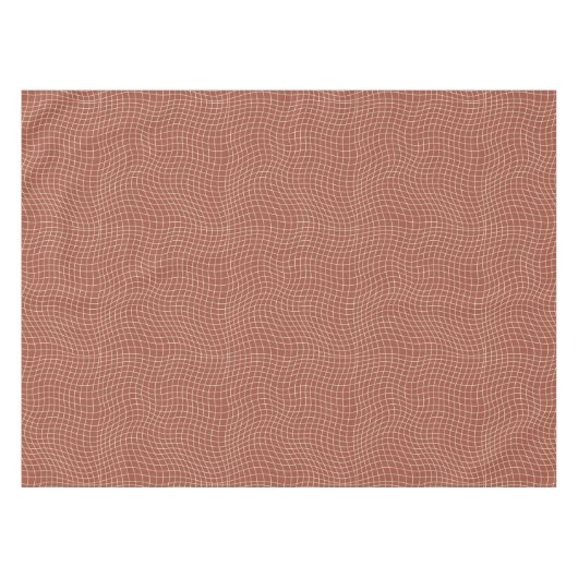 Modern Warped Grid | Minimalist Fluid Geometric Tafelkleed (Voorkant (Horizontaal))