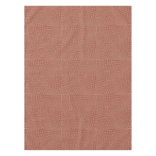 Modern Warped Grid | Minimalist Fluid Geometric Tafelkleed (Voorkant)