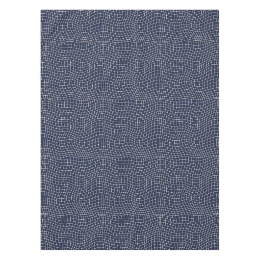 Modern Warped Grid | Minimalist Fluid Geometric Tafelkleed (Voorkant)