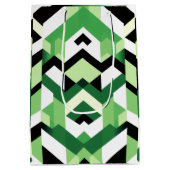 Modern Wasabi Green Block Chevron Design GIft Medium Cadeauzakje (Achterkant)