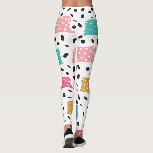 Modern Washi-tapeontwerp Leggings (Achterkant)