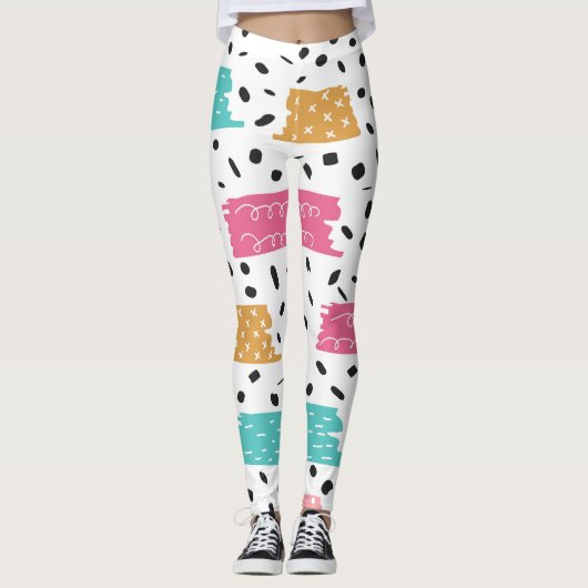 Modern Washi-tapeontwerp Leggings (Voorkant)