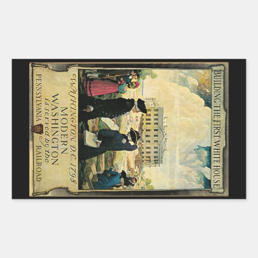 Modern Washington Rechthoekige Sticker (Voorkant)