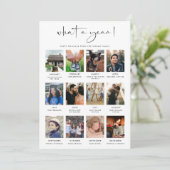 Modern Wat een jaar 12 Foto Review Feestdagenkaart (Staand voorkant)