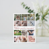 Modern Wat een jaar 12 Photo Collage Kerstmis Feestdagenkaart (Staand voorkant)