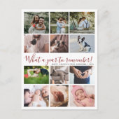 Modern Wat een jaar 12 Photo Collage Kerstmis Feestdagenkaart (Voorkant)