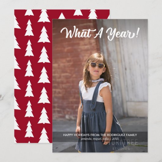 Modern wat een jaar aangepaste fotovakantie feestdagenkaart (Voorkant / Achterkant)