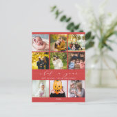 Modern Wat een jaar Berry Red Photo Collage Feestdagenkaart (Staand voorkant)