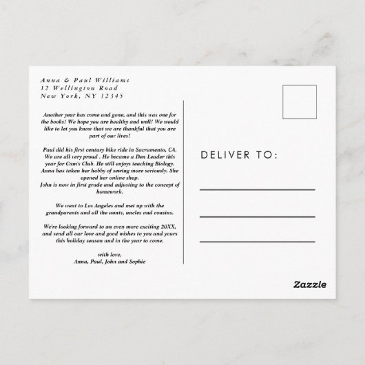 Modern wat een jaar Briefkaart voor fotocollage (Achterkant)