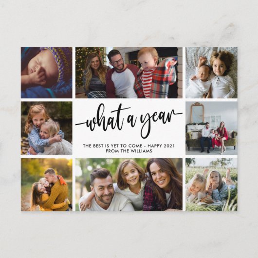 Modern wat een jaar Briefkaart voor fotocollage (Voorkant)