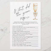 Modern Wat zei de bruidegom vrijgezellenfeest spel (Voorkant)