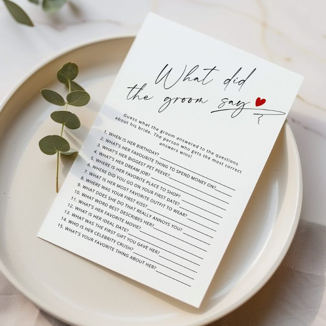 Modern Wat zei de bruidegom vrijgezellenfeest spel (Creator heeft geüpload)